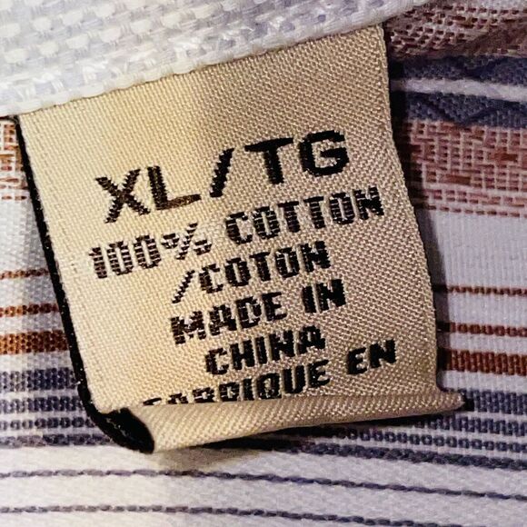 Tommy Bahama Shirt Mens XL Multicolor Striped Button Up Long Sleeve Flip Cuff - Picture 10 of 11